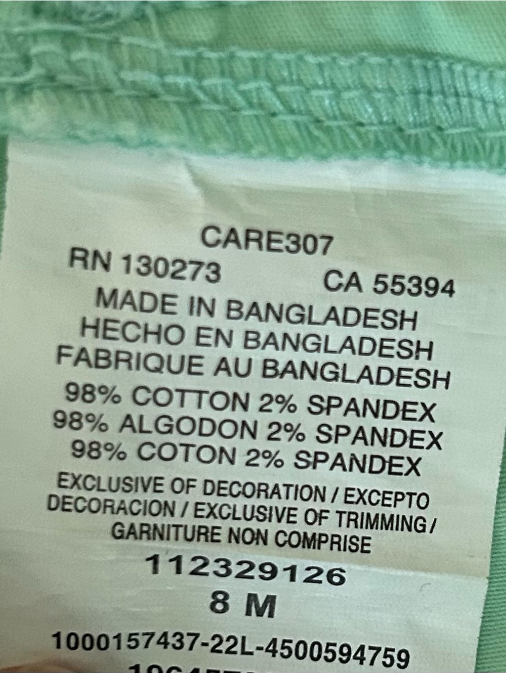 Lee Mint Green Cargo Pocket Shorts Size M - Picture 5 of 5